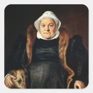 Adesivo Quadrado Retrato de uma mulher idosa