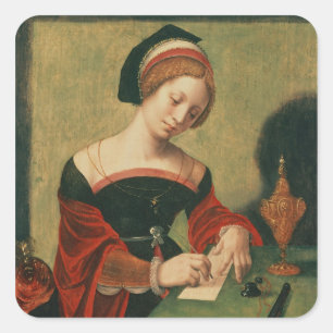 Adesivo Quadrado Retrato de uma senhora como o Magdalen