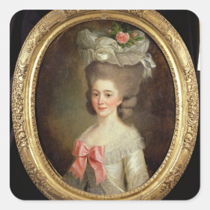 Adesivo Quadrado Retrato de uma senhora (óleo em canvas)