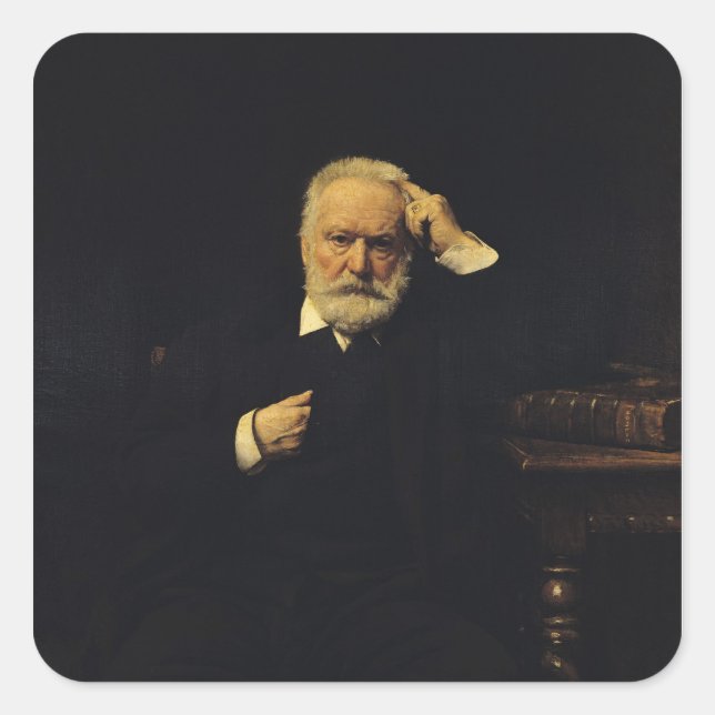 Adesivo Quadrado Retrato de Victor Hugo 1879 (Frente)
