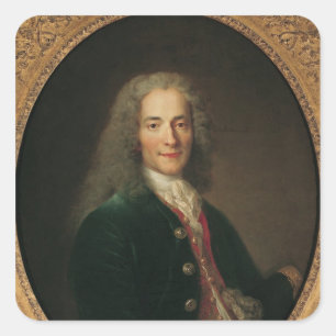 Adesivo Quadrado Retrato de Voltaire depois de 1718