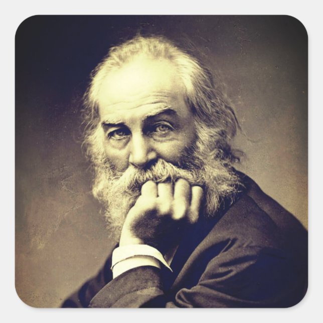 Adesivo Quadrado Retrato de Walt Whitman (1869) (Frente)