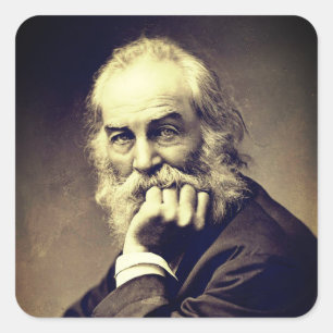 Adesivo Quadrado Retrato de Walt Whitman 1869 - Literário Vintage