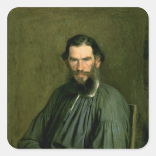 Adesivo Quadrado Retrato do lev Nikolaevich Tolstoy 1873 da