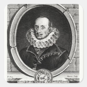 Adesivo Quadrado Retrato do medalhão de Pierre de Bourdeille