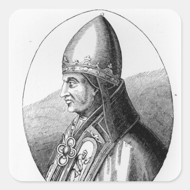 Adesivo Quadrado Retrato do Papa Gregório IX (Frente)