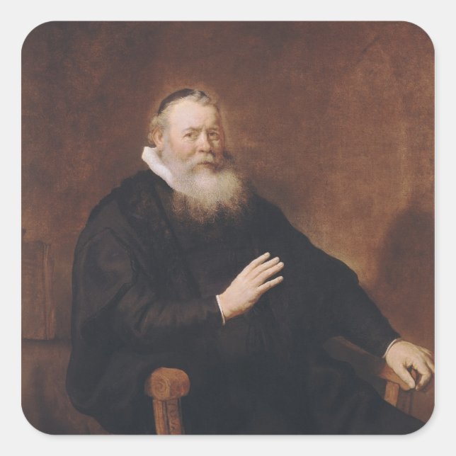 Adesivo Quadrado Retrato do Pastor Eleazer Swalmius, 1637-42 (Frente)