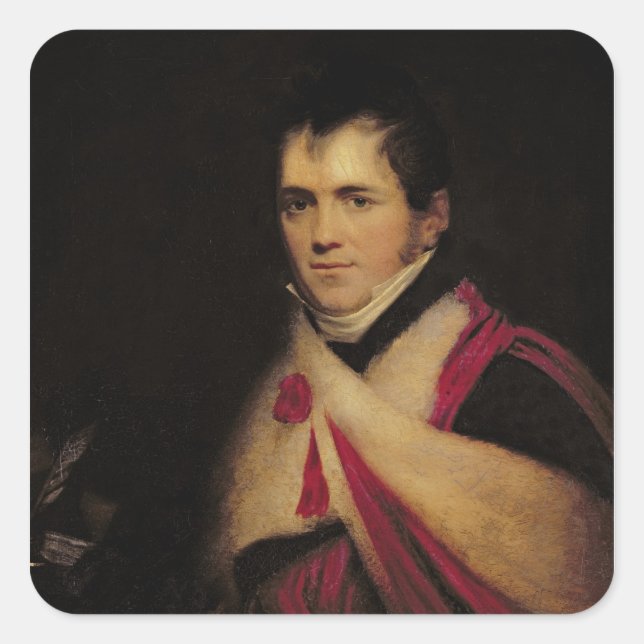 Adesivo Quadrado Retrato do reverendo Edward Daniel Clarke c.1822 (Frente)