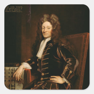 Adesivo Quadrado Retrato do senhor Christopher Wren 1711