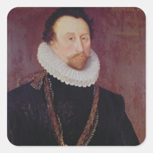 Adesivo Quadrado Retrato do senhor John Hawkins 1581