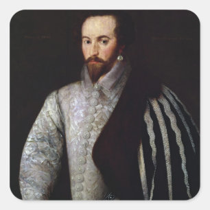 Adesivo Quadrado Retrato do senhor Walter Raleigh 1588