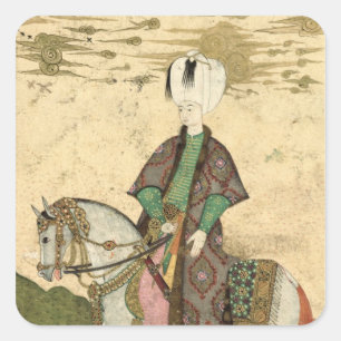 Adesivo Quadrado Retrato equestre da sultão Osman II 1618