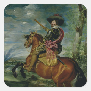 Adesivo Quadrado Retrato equestre de Don Gaspar de Guzman