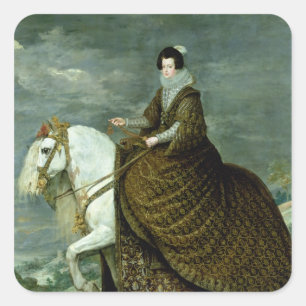 Adesivo Quadrado Retrato equestre de Elisabeth de France