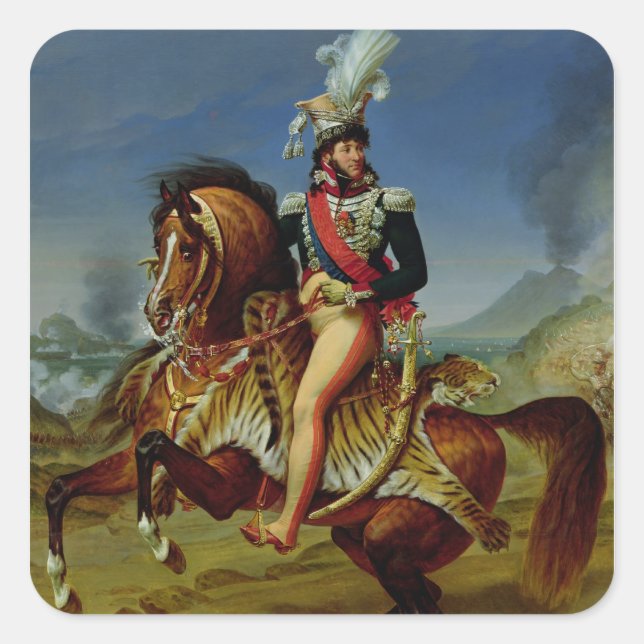 Adesivo Quadrado Retrato Equestre de Joachim Murat 1812 (Frente)