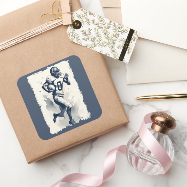 Adesivo Quadrado Retrato ✪ Jogador de Futebol ✪ Arte Abstrato (Presentear)