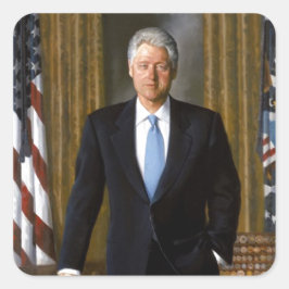Adesivo Quadrado Retrato Oficial da Casa Branca Bill Clinton