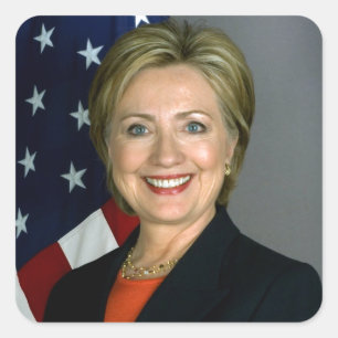 Adesivo Quadrado Retrato Oficial de Hillary Clinton