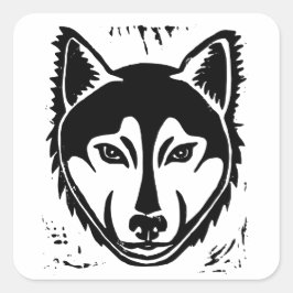 Adesivo Quadrado Retrato preto e branco do Rouco Lino Cortado Impre