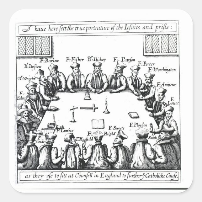 Adesivo Quadrado Retratos dos jesuítas e padres (Frente)