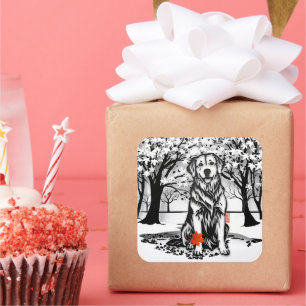 Adesivo Quadrado Retriever de Ouro GLOBAL TRANQUIL