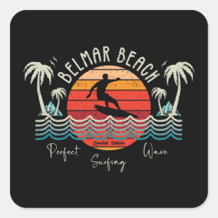 Adesivo Quadrado Retro Belmar Beach