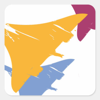 Adesivo Quadrado Retro Concorde Jet Airplane Design de Voo