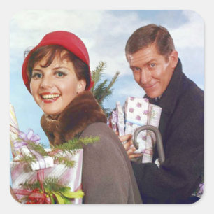 Adesivo Quadrado Retro de Compra de Natal