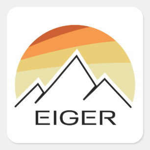 Adesivo Quadrado Retro de Suiça Eiger
