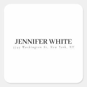 Adesivo Quadrado Retro Elegante preto e branco para caligrafia