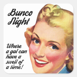 Adesivo Quadrado Retrô Engraçado Vintage Bunco Player Inchou Um Tem