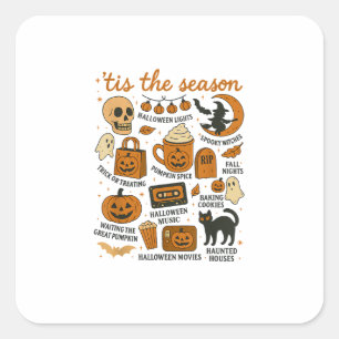 Adesivo Quadrado Retro Esta É A Queda Da Época Do Halloween