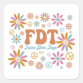 Adesivo Quadrado Retro FDT Foxtrot Delta Tango