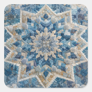 Adesivo Quadrado Retro Floco de Neve Caleidoscópio Quiloto