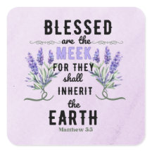 Retro Matthew 5:5 Lavanda Watercolor