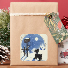 Adesivo Quadrado retro natais vintages