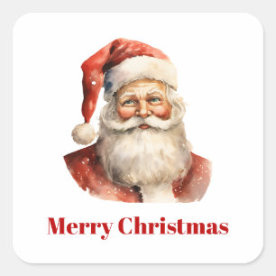 Adesivo Quadrado Retro Natal Papai Noel