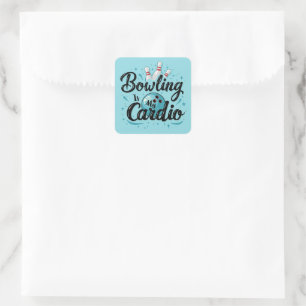 Adesivo Quadrado Retro Neon "A Boliche É O Meu Cardio" Boliche Engr