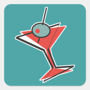 Adesivo Quadrado retro oliveira martini