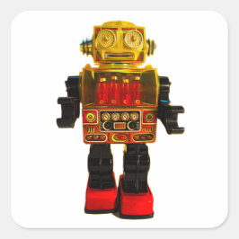 ADESIVO QUADRADO RETRO ROBOT STICKER.