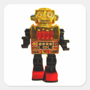 ADESIVO QUADRADO RETRO ROBOT STICKER.