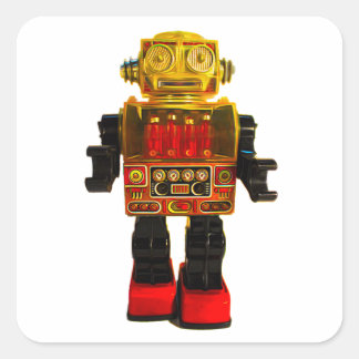 ADESIVO QUADRADO RETRO ROBOT STICKER.