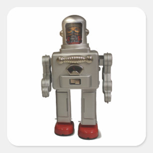 ADESIVO QUADRADO RETRO ROBOT STICKER