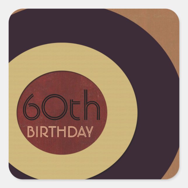 Adesivo Quadrado Retro Rock n' roll aniversário (Frente)