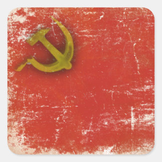 Adesivo Quadrado Retro Sticker com Bandeira Suja da Antiga União So
