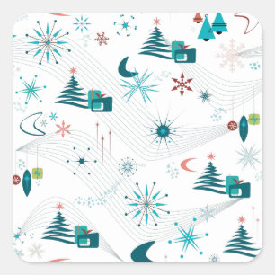 Adesivo Quadrado Retrô Um Natal De Ir