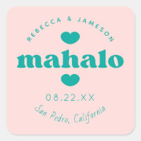 Retro Union Pink and Teal Wedding Mahalo