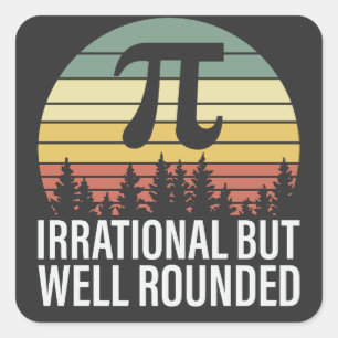 Adesivo Quadrado Retro Vintage Pi Day - Irracional, mas bem estrutu