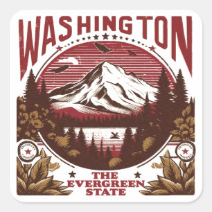 Adesivo Quadrado Retro Washington