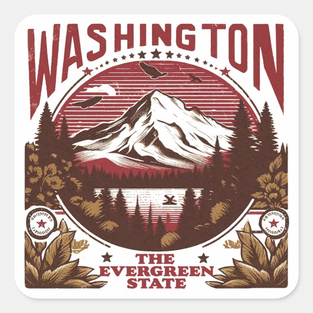 Adesivo Quadrado Retro Washington (Frente)